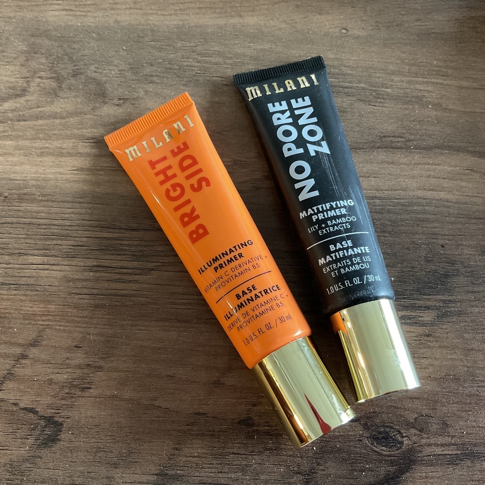 Milani Primers Bright Side & No Pore Zone New Sealed